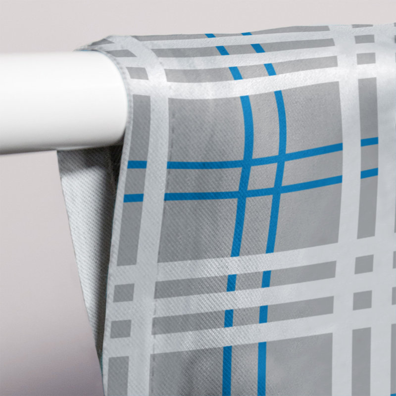 Room Darkening Curtain Single Panel, Gray/White/Blue