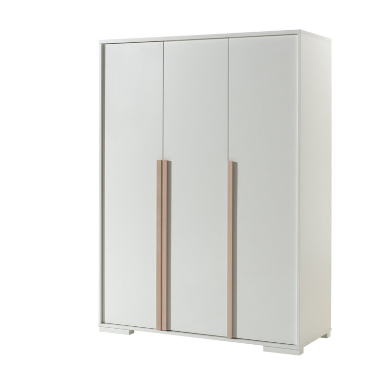 London 3 Door Manufactured Wood Wardrobe, White