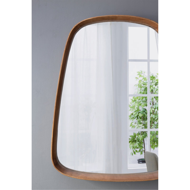 Miroir unique à cadre en bois irrégulier pour la décoration intérieure et l'amélioration de l'espace
