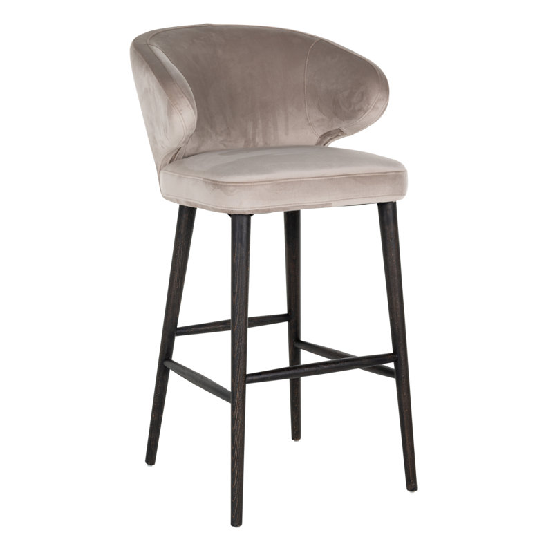 Tabouret en velours indigo