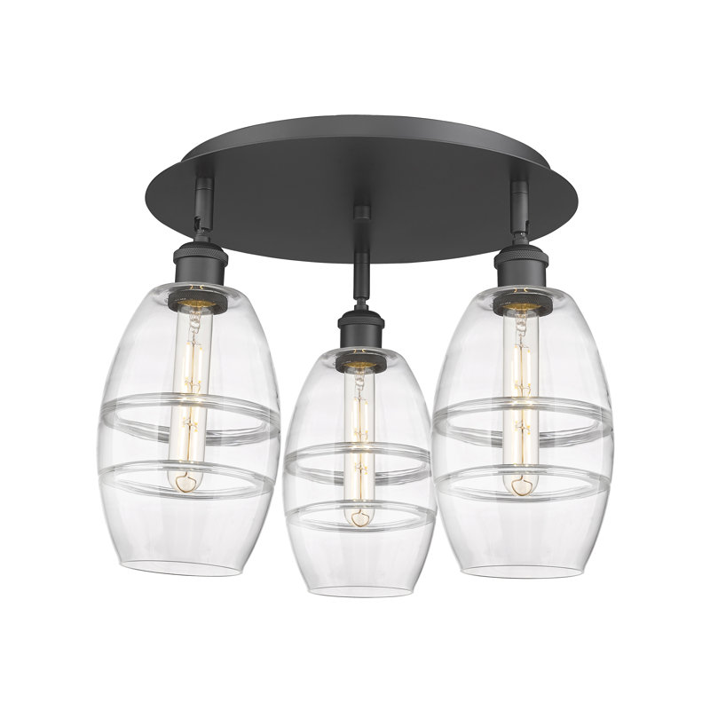 Plafonnier encastré Dundrod, Noir mat, H 9,13 po x l 17,63 po x P 17,63 po, Transparent