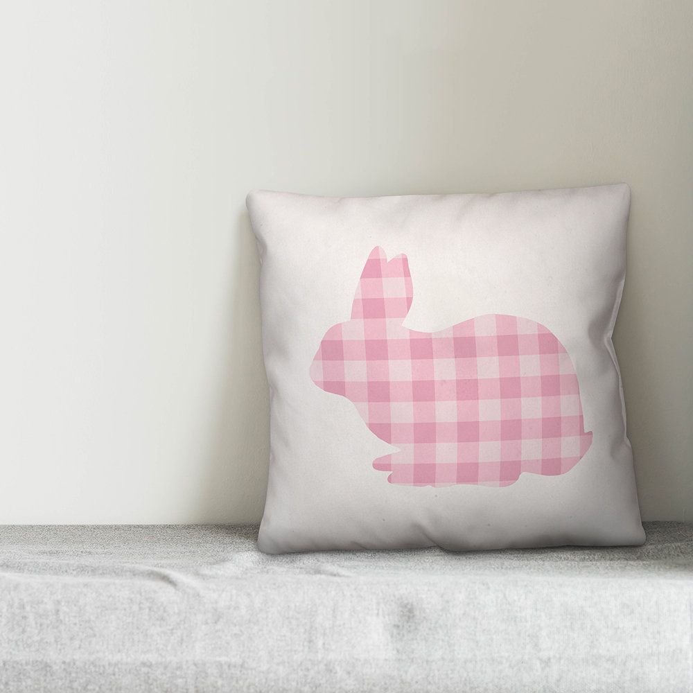  Buffalo Check Bunny Silhouette Square Pillow Cover & Insert Designs Direct Creative Group 