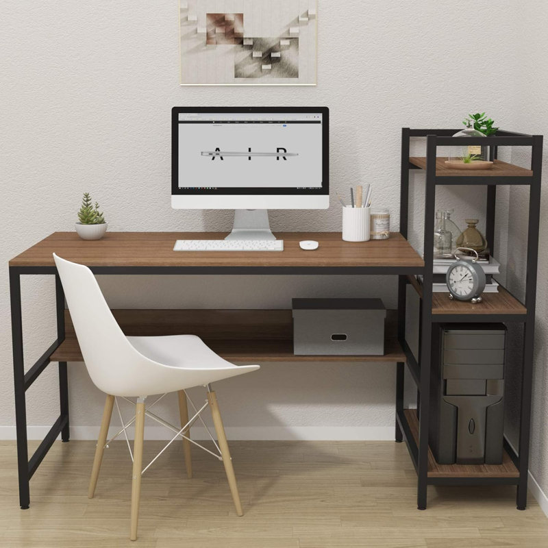 Ammaz Rectangular Computer Desk, Brown
