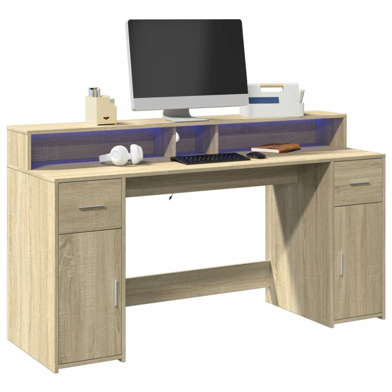 Computer Desk, Sonoma/Oak, 91cm H x 160cm W x 55cm D