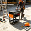 Chariot à outils roulant robuste avec 2 tiroirs, armoire de rangement utilitaire en acier à 5 niveaux, coffre à outils mobile avec roues verrouillables pour garage ou atelier, noir et orange