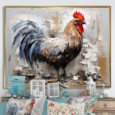 Loyal Rooster Portrait III - Art mural coq pour le salon