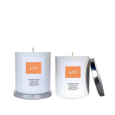 A:H Pumpkin Spice Scented Tumbler Candle with Glass Holder