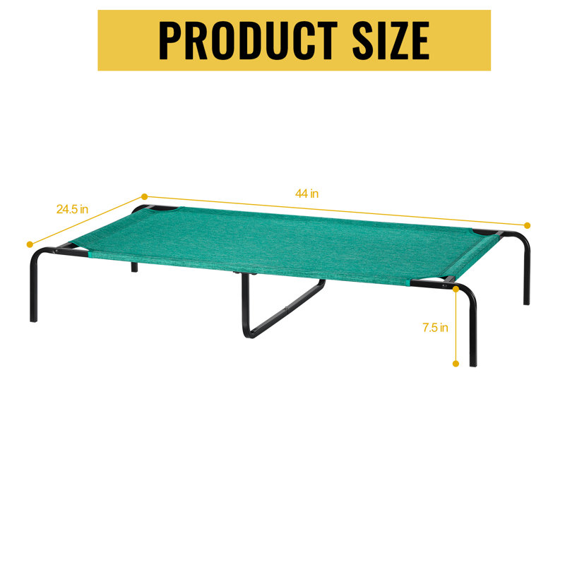 Lit de camp avec tablette centrale Betsab, Vert, Petit (l 13 po x P 7 po x H 7,5 po)