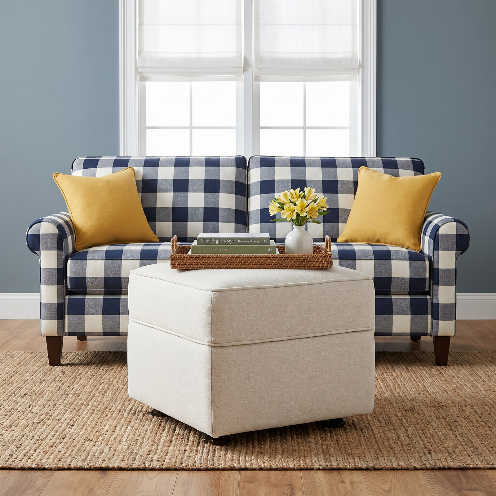Willa / Alden Gliding Ottoman, Gray Eco-Weave
