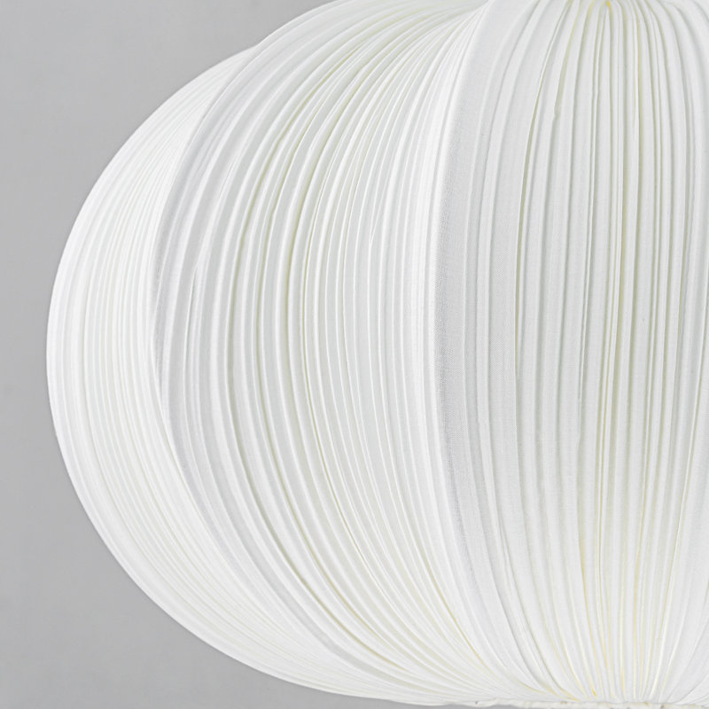 1-Light Fabric Pumpkin-Shaped Pendant Light
