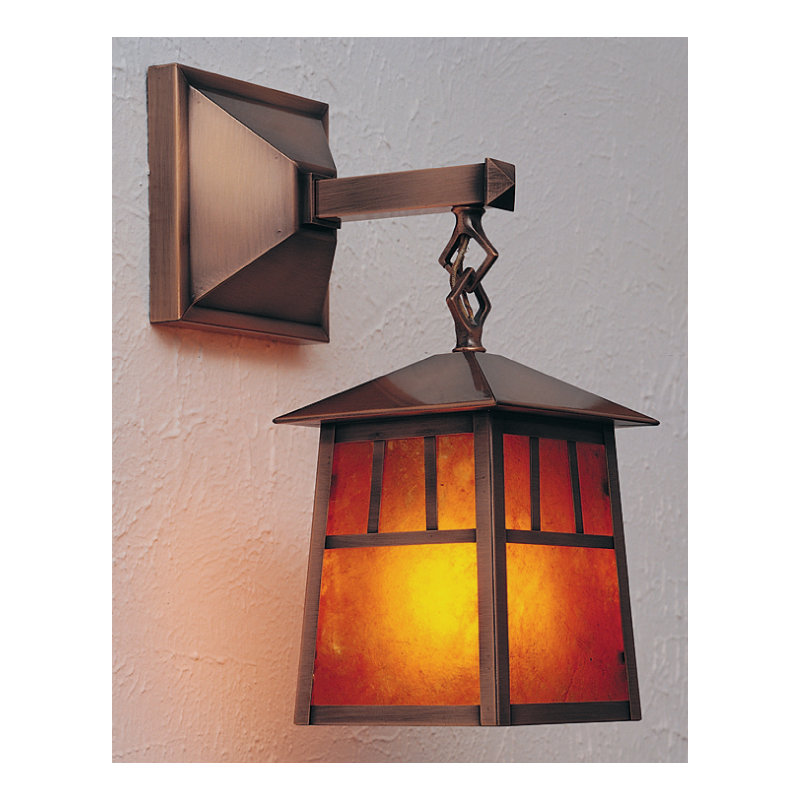 Raymond 1 - Light Outdoor Wall Lantern, 10.5" H x 5.25" W x 8" D, Antique Brass, Frosted