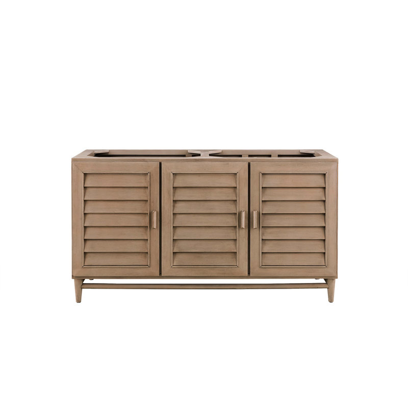 Broeder 60'' W Double Vanity, White Zeus, Single Hole