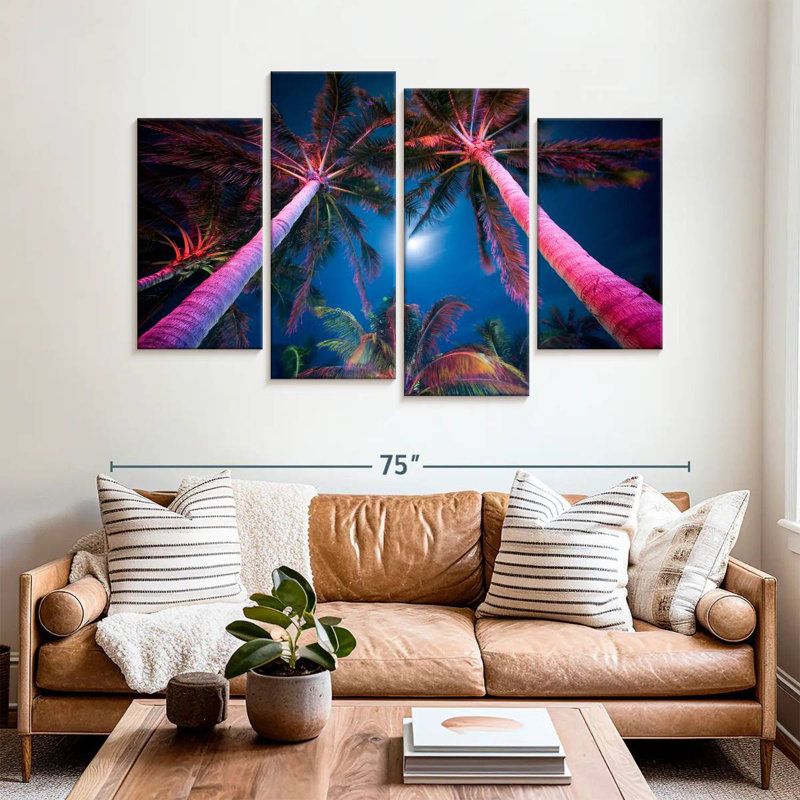 Harnek Neon Beach Palms, 42" H x 68" W