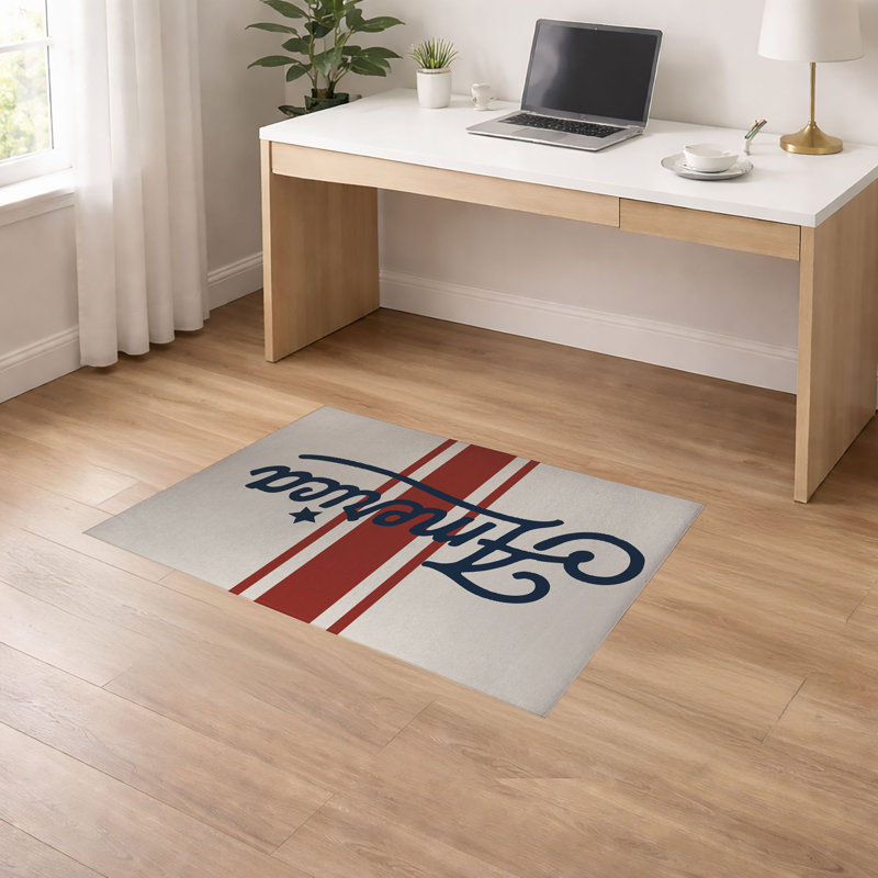 Tapis de bureau léger et antidérapant America, L 60 po x P 36 po, Ivoire ivoire