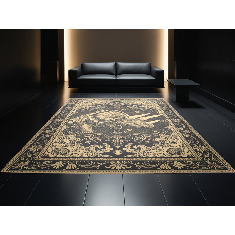 Tapis oriental doux et moelleux en cueva Triceratops, 3 X 5