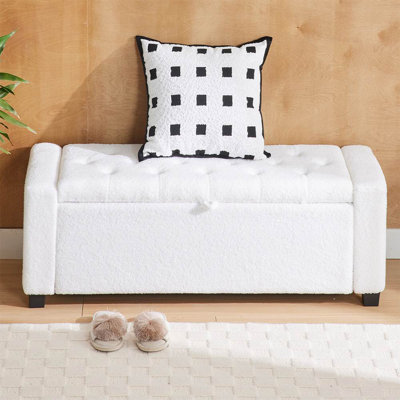 VELVET OTTOMAN STORAGE BENCH END OF BED by Mercer41