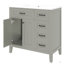 Meuble-lavabo 36 po avec lavabo, armoire de salle de bain avec tiroirs, structure solide et panneau de fibres à densité moyenne-1013126129