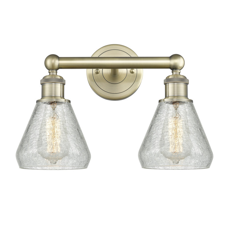 Éclairage pour meuble-lavabo à 2 lumières 15 pouces Petronille, Laiton antique
