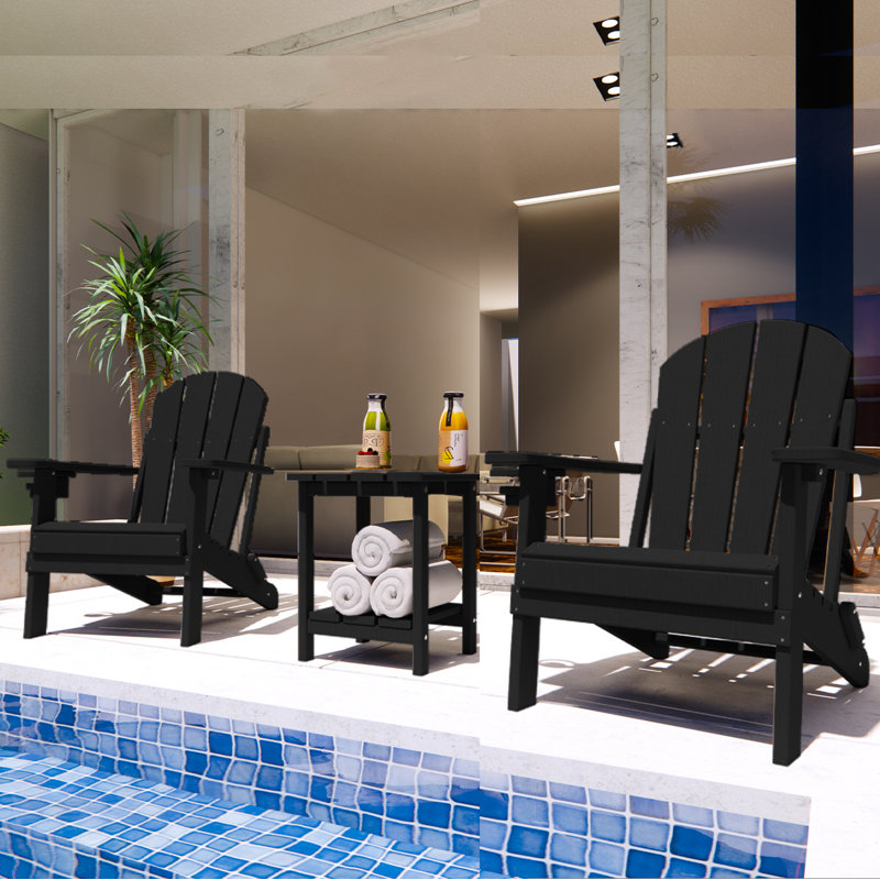 Chaise Adirondack pliante en plastique Bethune, null
