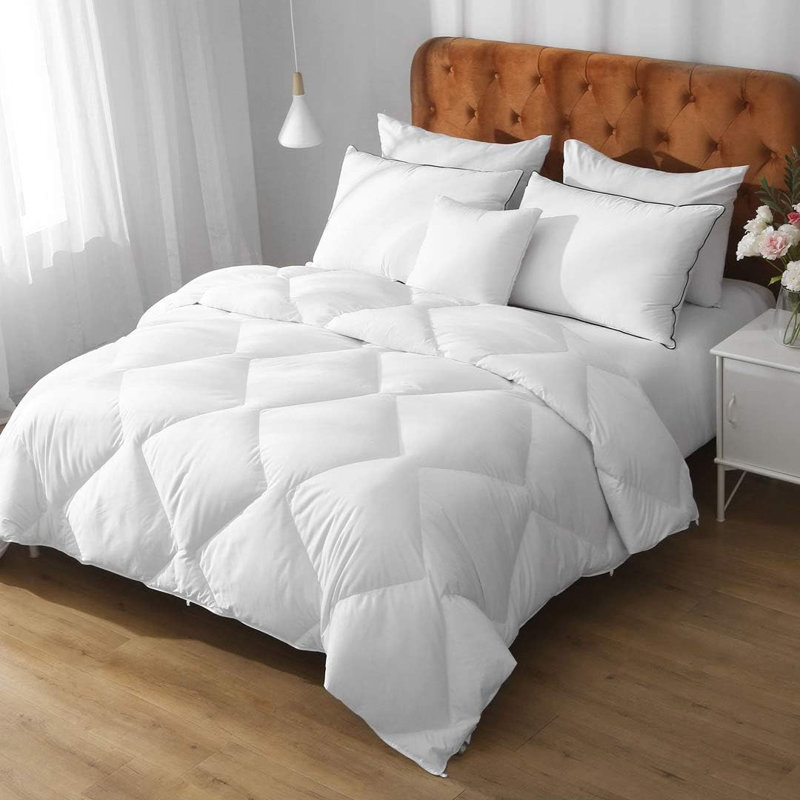 Édredon en duvet de plumes blanc, Très grand lit