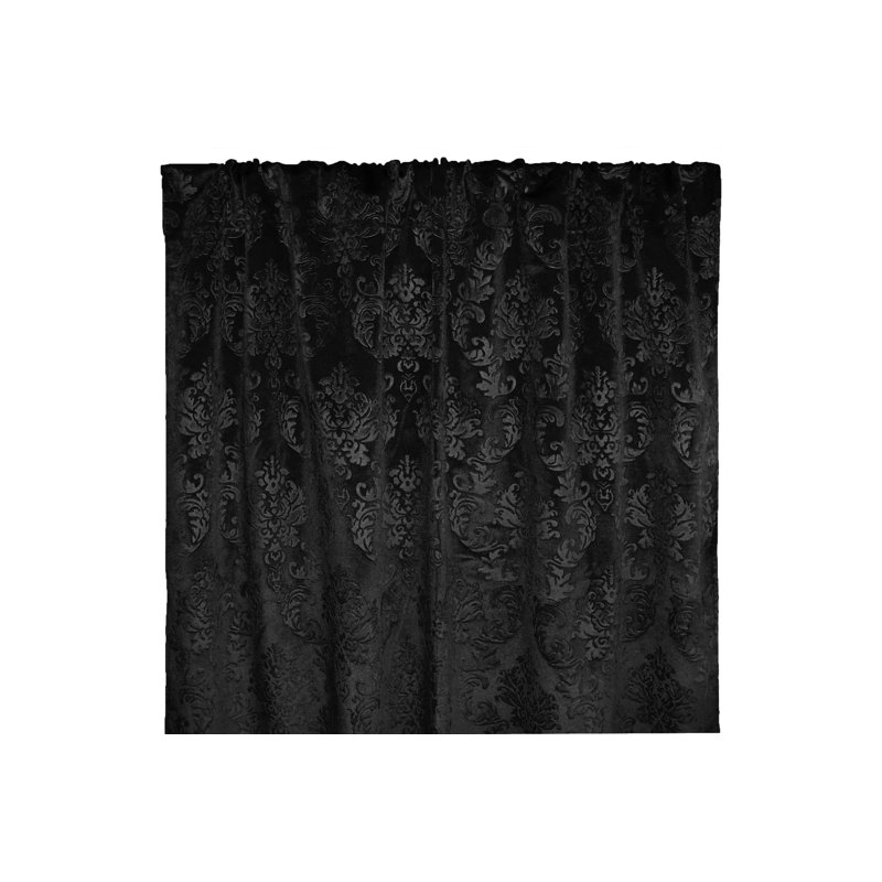 Rideau en velours, L 54 po x L 96 po, Noir