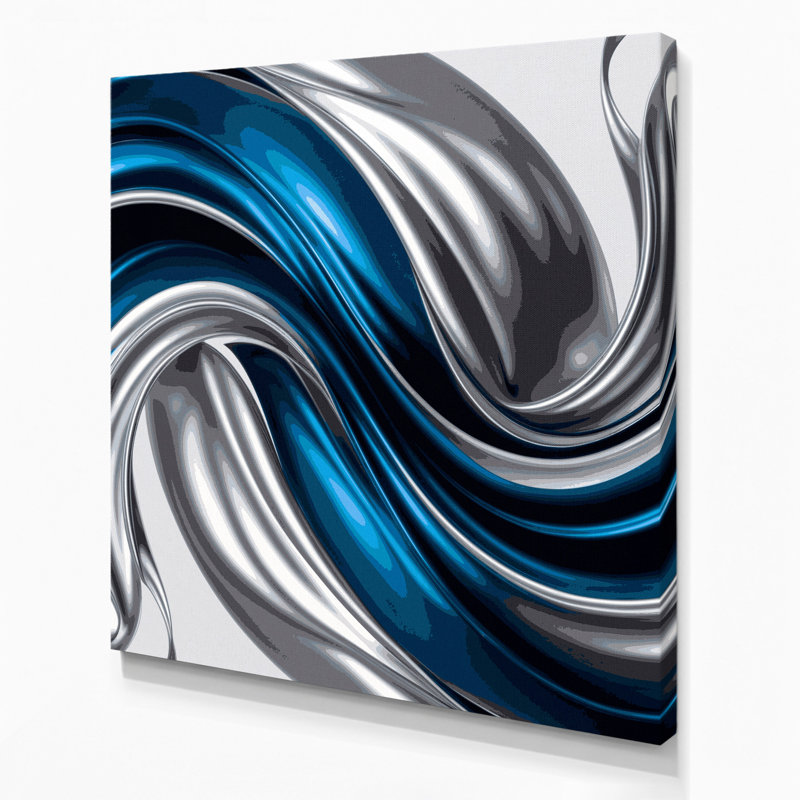 Art mural sur toile dégradé abstrait bleu 63, H 16 po x l 16 po