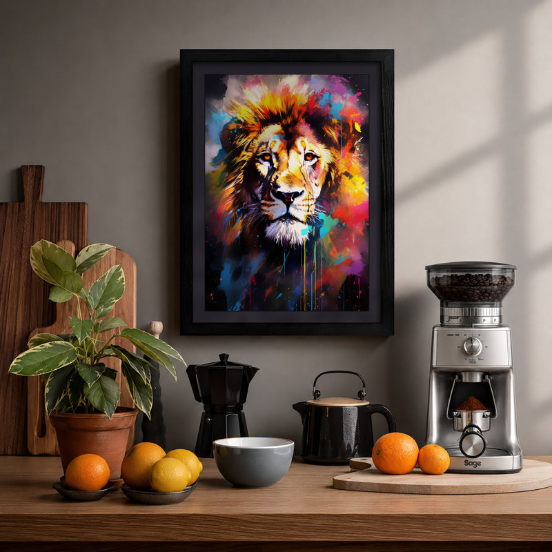 Coloured Roar Modern - Print, A4 - 29.7 x 21.0 cm, Black