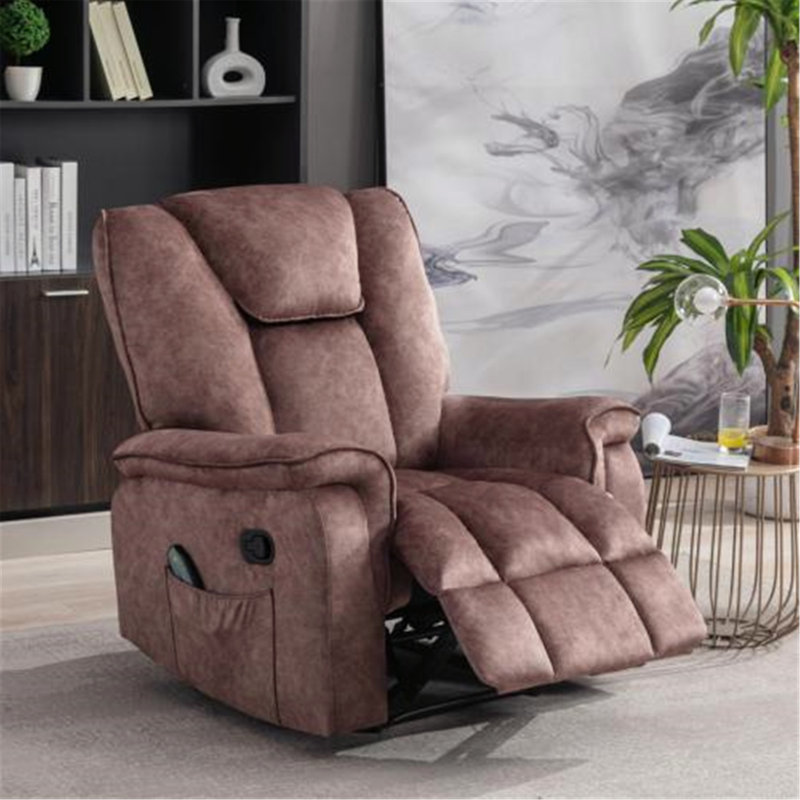 Fauteuil inclinable ergonomique 37 po en velours, Velours brun