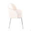 Banc en métal chromé et velours crème