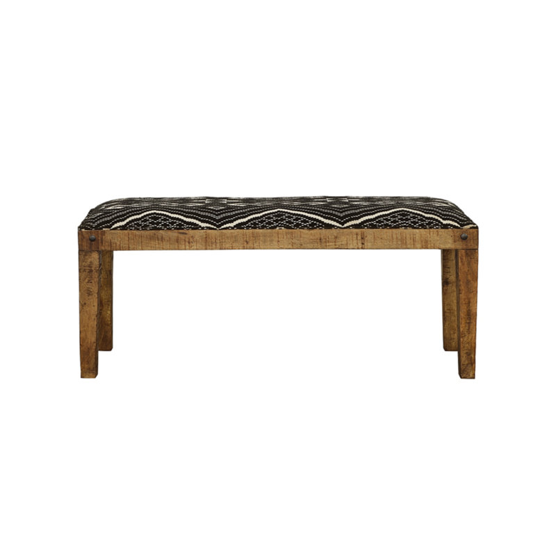 Banc rembourré noir et blanc