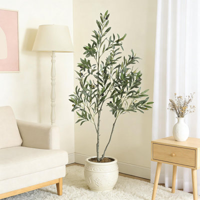 Olive artificielle avec feuilles et fruits réalistes pour l'intérieur et l'extérieur