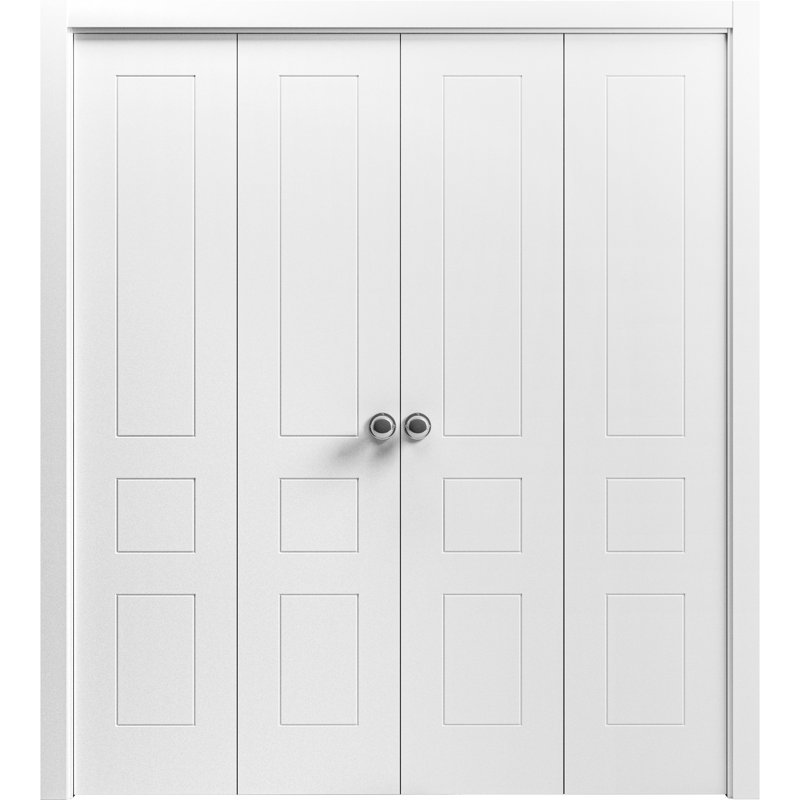 Porte standard à panneaux en bois massif, 72 po x 96 po