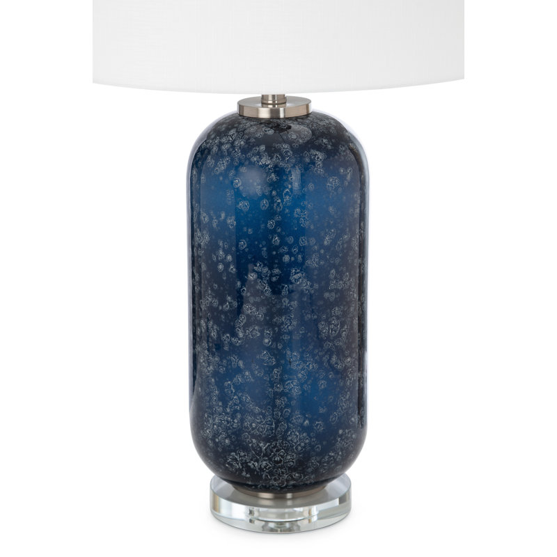 Tootsie - 30" Blue Glass Table Lamp with Crystal Base - Set of 2 - Deep Blue Finish