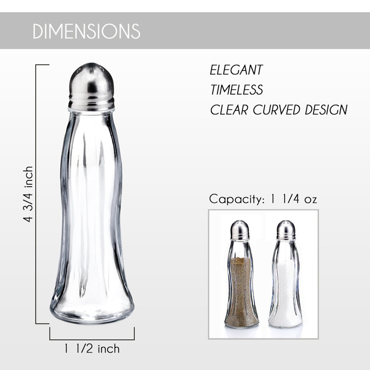 Salt and Pepper Shakers Glass Set (Clear)