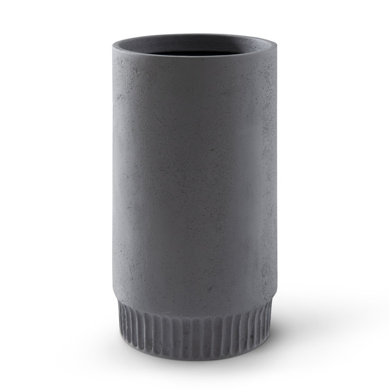 Pot de fleurs en résine Harvest, Gris foncé, H 13 po x l 7 po x P 7 po