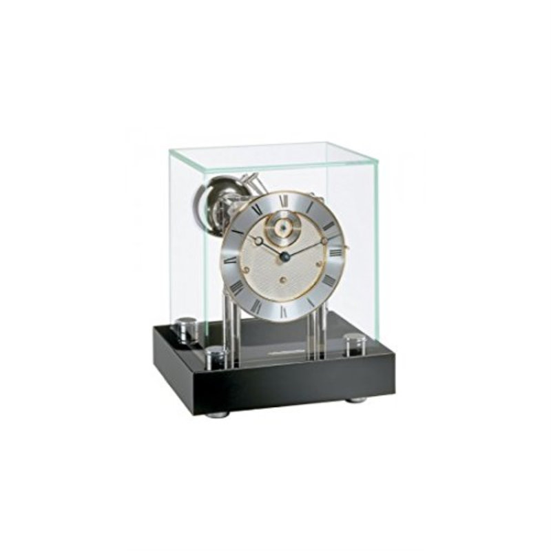 Analog Quartz movement / Crystal Tabletop Clock, Black/Nickel