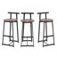 Ensemble de 3 tabourets de bar avec dossier et chaises sans accoudoirs pour îlot de cuisine-521250590