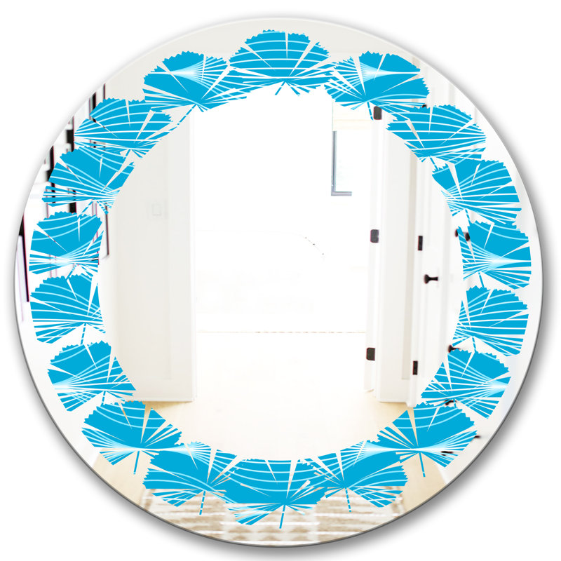Miroir mural sans cadre à feuilles claires wave, H 24 po x l 24 po