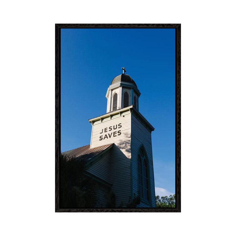 Jesus Saves Charleston II by Bethany Young - Print on Canvas, Black Framed, 66.04cm H x 45.72cm W x 3.81cm D