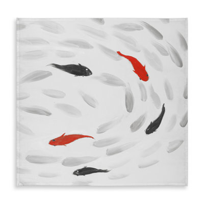 Swimming Fish Swirl Tablecloth | Red Animals Home Decor