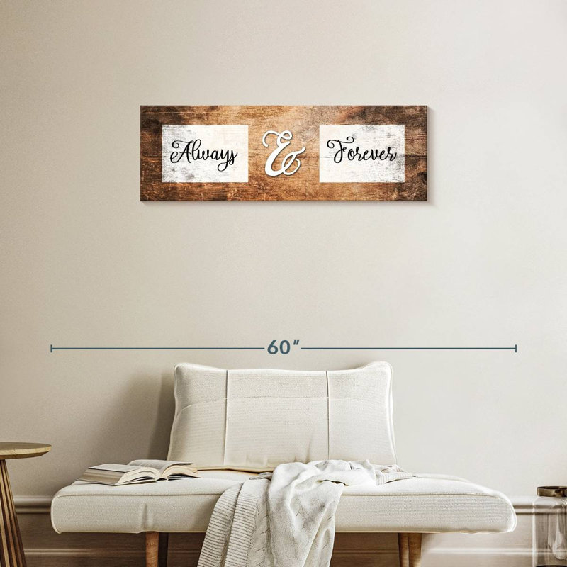 Citation de mariage «Always And Forever», H 12 po x l 36 po x P 1,25 po