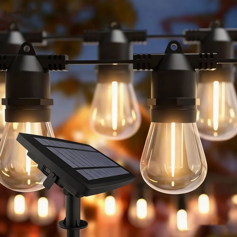 Guirlande de lumière solaire à 4 ampoules Kashayla 49FT 4 lumières avec télécommande pour l'extérieur