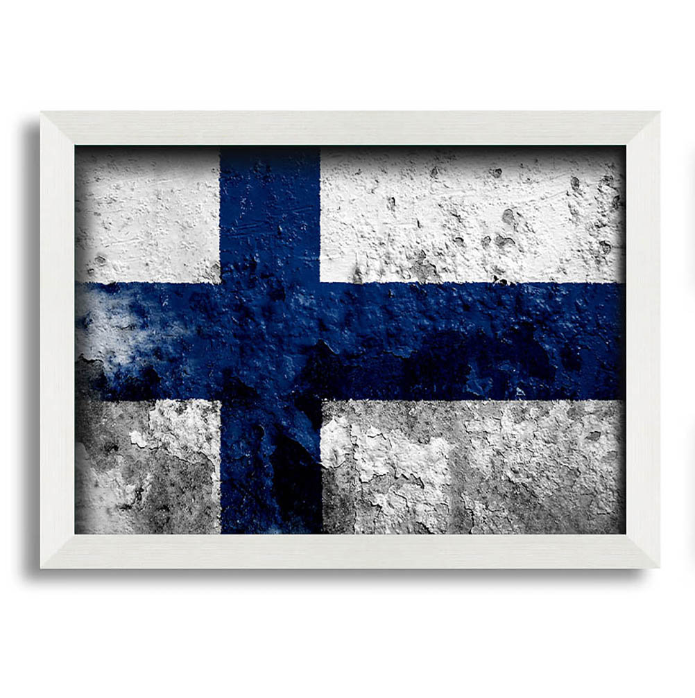 Finnland Flagge Gerahmter Druck