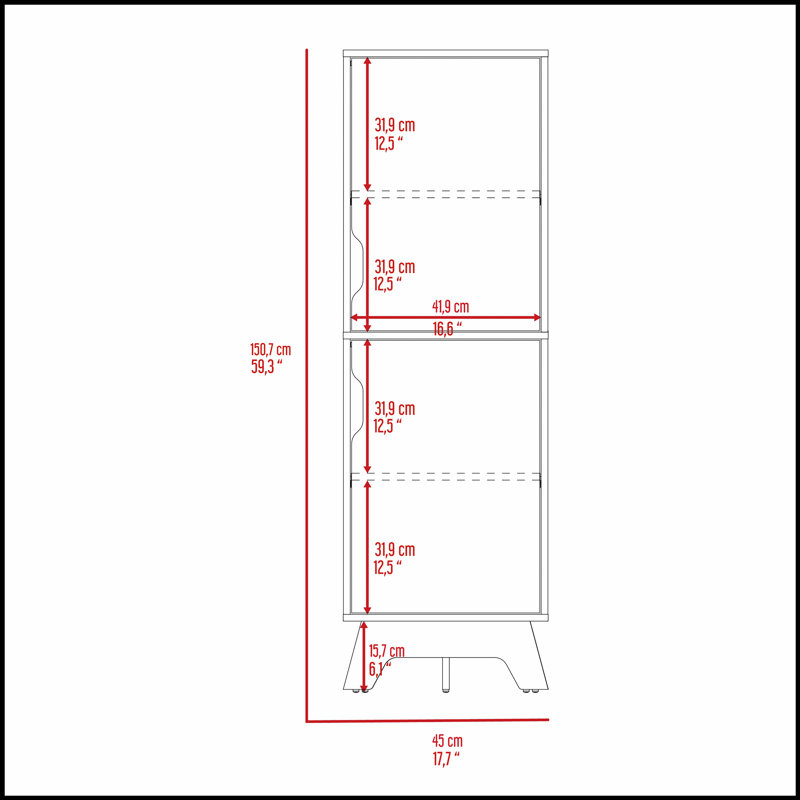 Garde-manger en chêne clair à 2 portes avec tablettes spacieuses Rutherford, parfait pour les cuisines modernes et le rangement organisé.