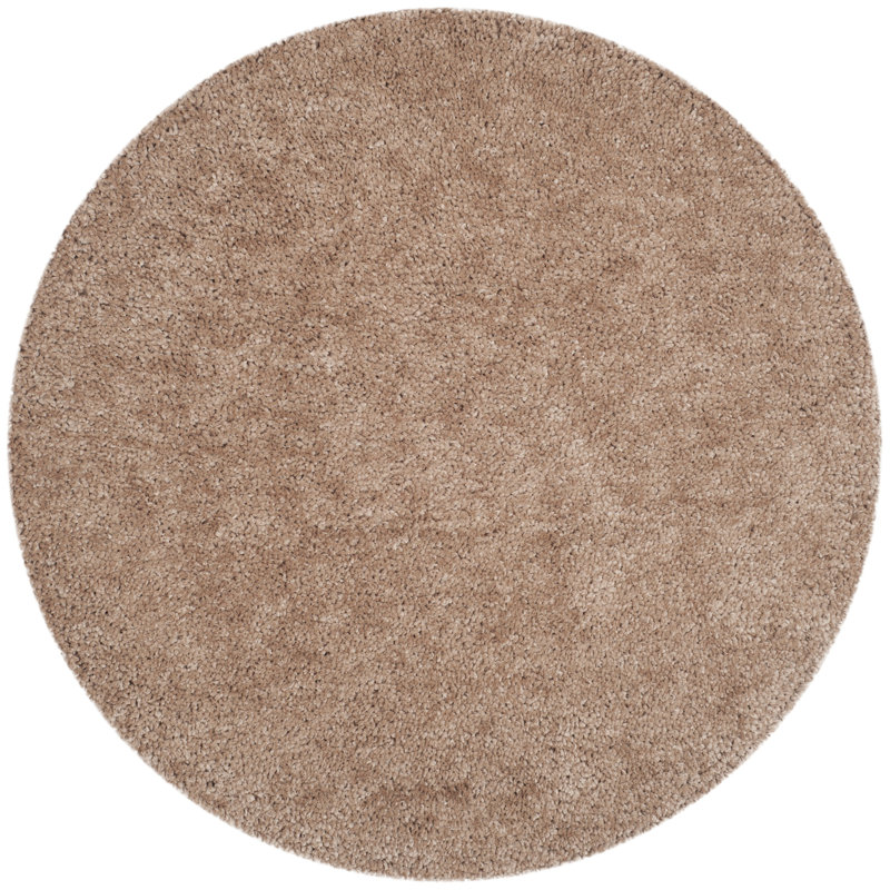 Anacortes Shag Hand Tufted Performance Solid Color Rug, Round 8'
