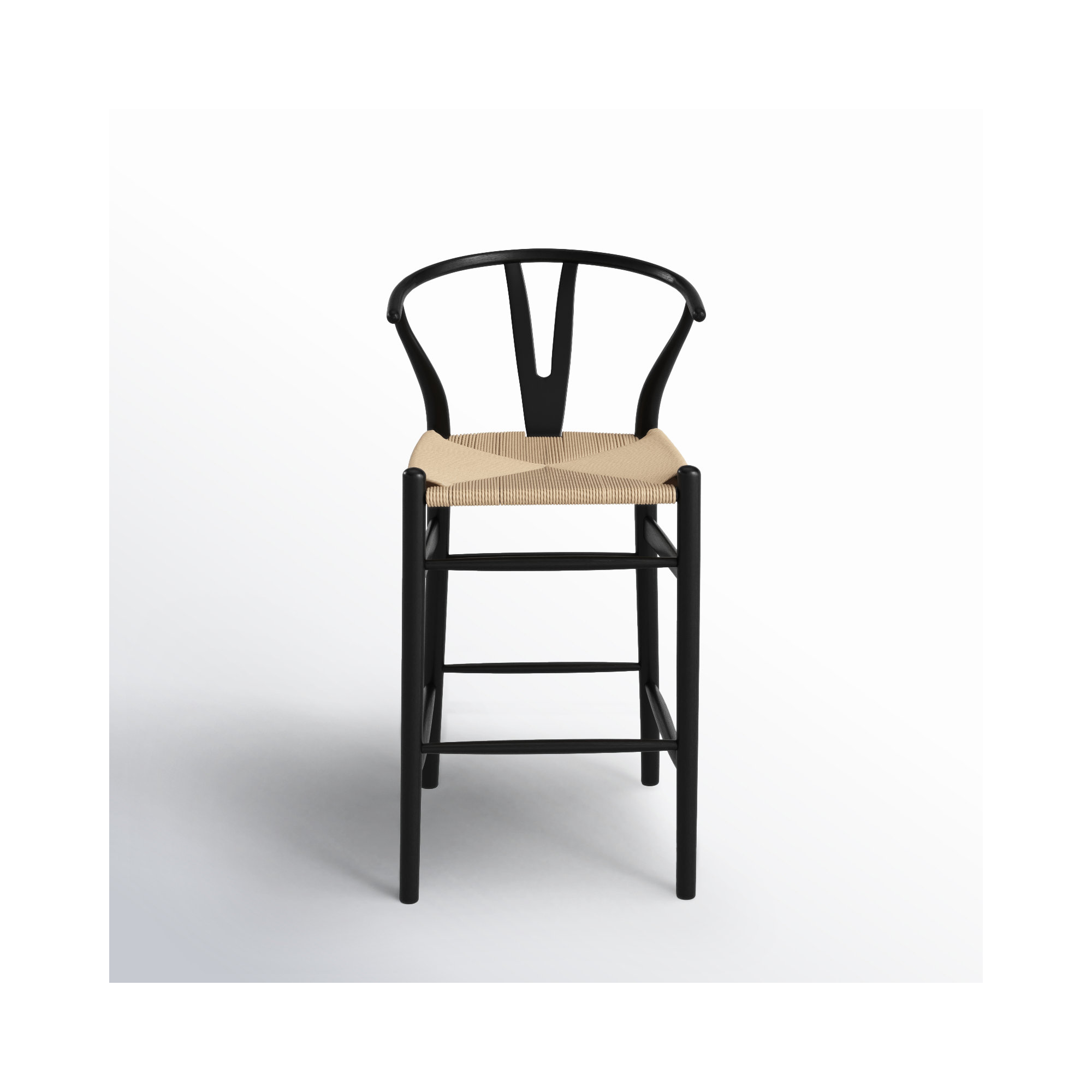Fairbanks Solid Wood Bar/Counter Stool, Black, Counter Stool (26" Seat Height), Natural