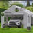 12x20 FT Portable Carport Canopy with 4 Roll-Up Doors and Windows – All-Season Storage Shelter with Reinforced Steel Frame, Waterproof UV-Resistant Cover, and Removable Sidewalls