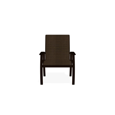 Belle Isle Sling Aluminum Frame Dining Height Arm Chair with Marine Grade Polymer Arm Accent by Telescope Casual