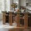 Grand tabouret de comptoir intérieur en bois rembourré et à dossier divisé en caoutchouc avec siège ergonomique (ensemble de 2)-528968512-528968525