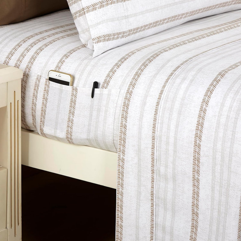 Ensemble de 6 valises pour chambre d'amis, Ensemble de draps pour lit double + un drap-housse, Beige